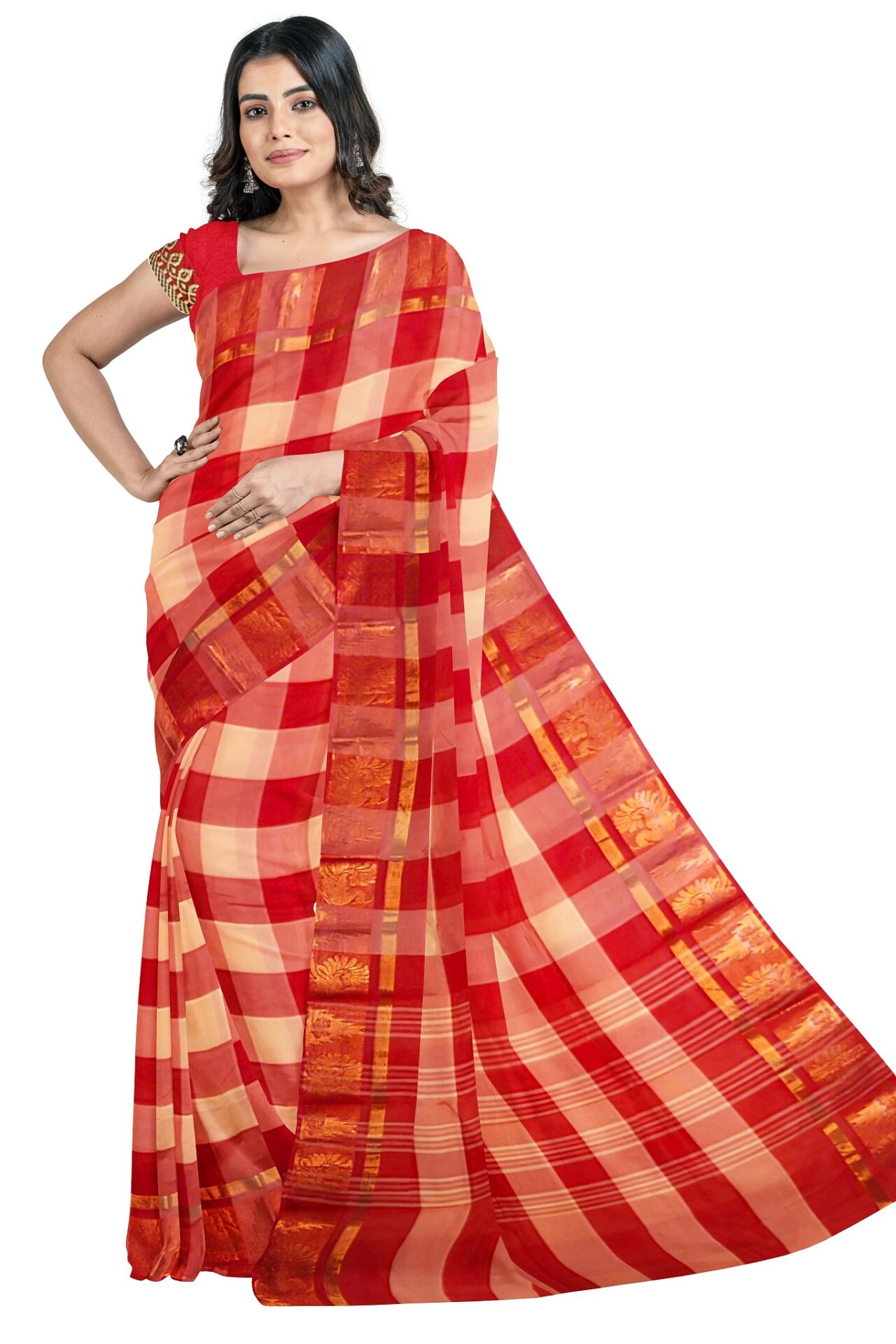 Madurai Sungudi Cotton Saree - Adayar Rettai Pet Wax (Batik) Print with  Zari Border – ShivFabricWorld